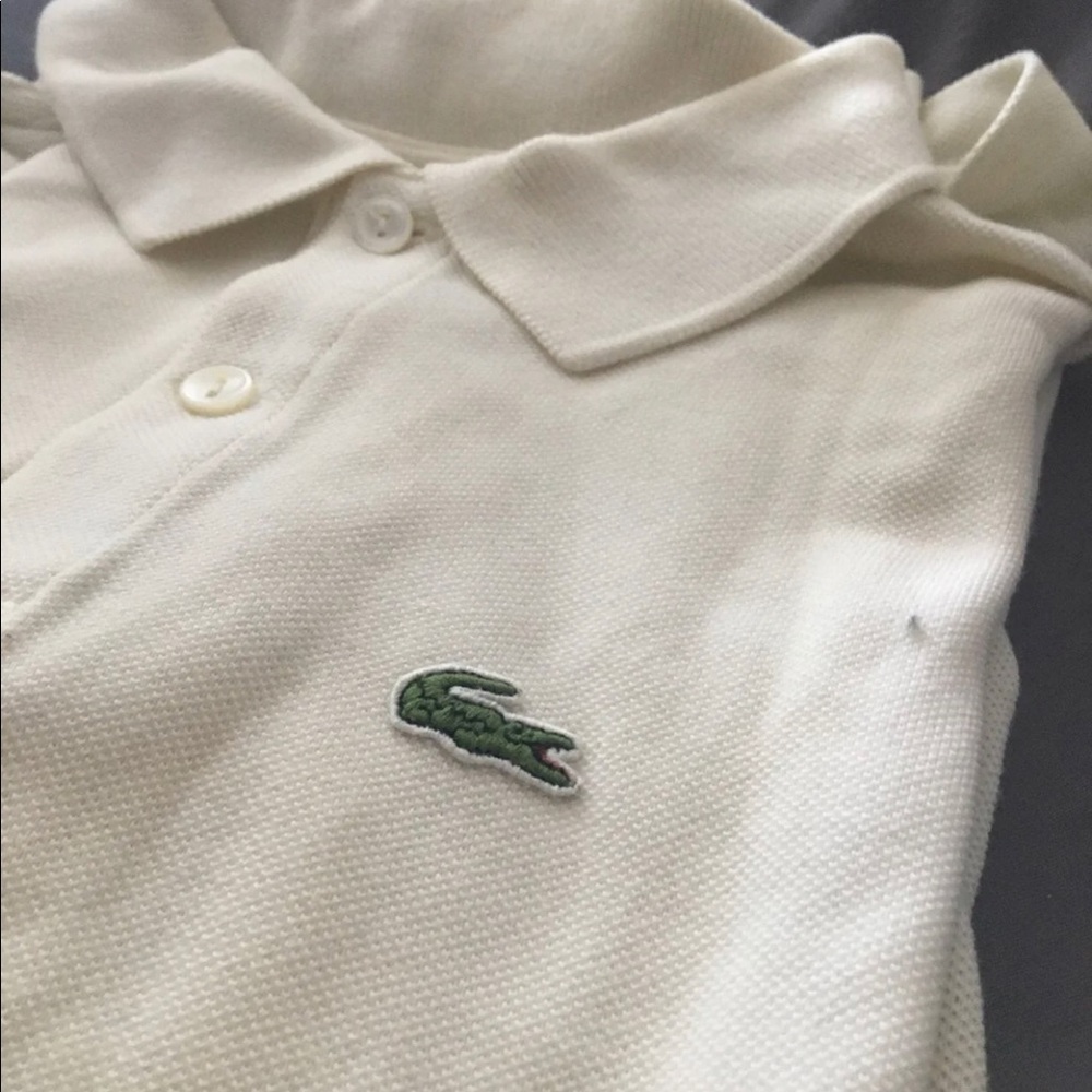 Lacoste boys white polo